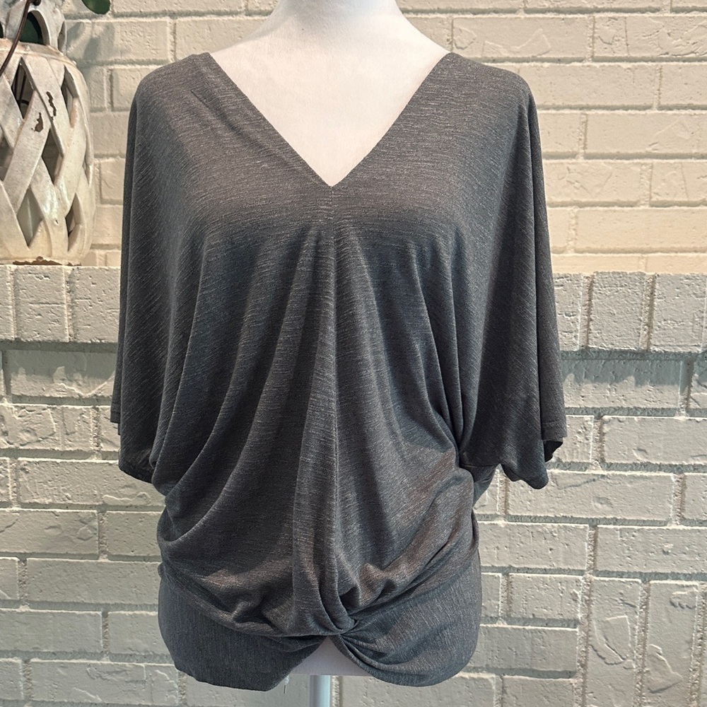 Juicy Couture Charcoal V-Neck Twisted Hem Tunic